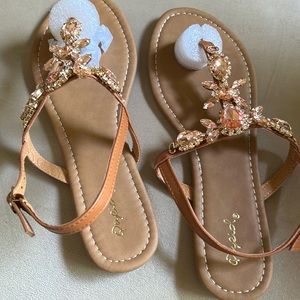 Sold! Brand new sandals beaded sandal shoe in a box